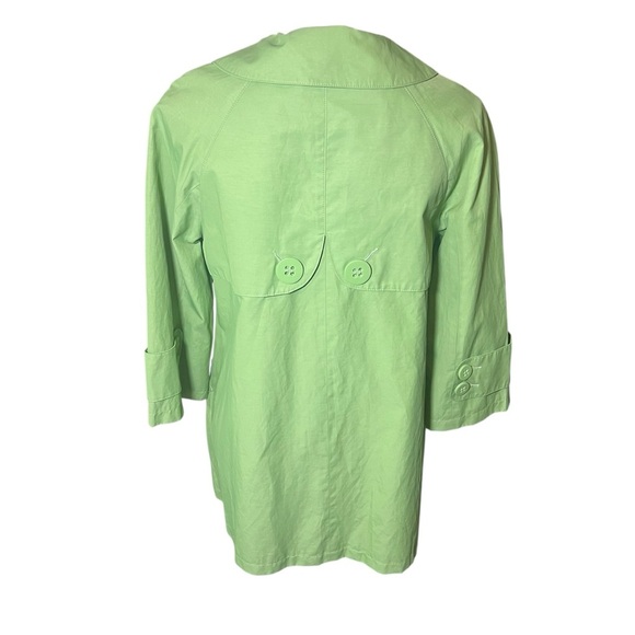 Anthropologie Tulle Pistachio Green A-Line Short Trench Coat Size Large - Picture 11 of 11